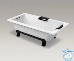 Ванна чугунная Jacob Delafon Archer 170x80 E6D907-0 с отверстием для ручки ( с антискользящим покрытием) с ножками 