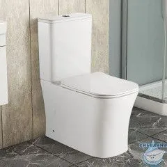 Унитаз напольный безободковый Azario Anteo Square  AZ-1218A с бачком и сиденьем Soft Close (микролифт)