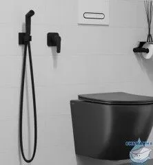 Встраиваемый смеситель с гигиеническим душем Iddis Agua AGUBLR2i08 (черный матовый)