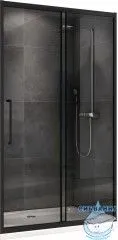 Дверь в нишу ABBER Schwarzer Diamant AG30160BH 160x195 профиль черный, стекло прозрачное