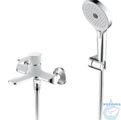 Смеситель для ванны Gappo G3203-8 (хром/белый)