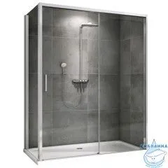 Душевое ограждение ABBER Komfort 170x100 профиль хром, стекло прозрачное AG93170-S102 (с доводчиком) (без поддона)