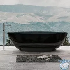 Ванна из полиэфирной смолы ABBER Kristall 180х85 AT9702Onyx черная