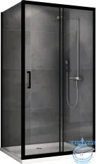 Душевое ограждение ABBER Schwarzer Diamant AG30160B-S80B 160x80 профиль черный, стекло прозрачный (без поддона)