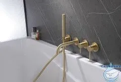 Смеситель для ванны встраиваемый ABBER Wasser Kreis AF8130G (золото матовое)