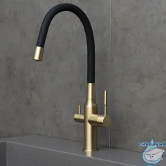 Смеситель для кухни Lemark Expert LM5083LGN-Black (золото/черный)