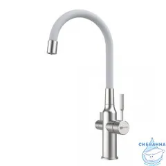 Смеситель для кухни Lemark Expert LM5083S-White (сталь/белый)