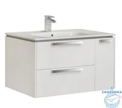 Тумба Roca Lago 80 с раковиной Roca Victoria 80 белый глянец