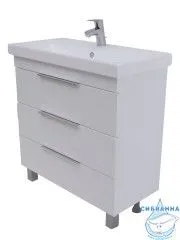 Тумба 1Marka Gaula 80Н 3я белый с раковиной Moduo Slim 80