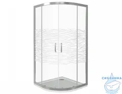 Душевое ограждение Bas Infinity R-100-W-CH профиль хром, стекло прозрачное с рисунком (без поддона)