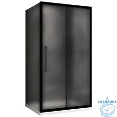 Душевое ограждение Abber Schwarzer Diamant 100x80 профиль черный, стекло матовое AG30100BMH-S80BM (без поддона)
