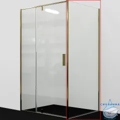 Боковая стенка Wasserkraft Aisch 100 55P10-RP100 профиль золото, стекло прозрачное