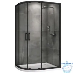 Душевое ограждение ABBER Schwarzer Diamant AG01129B 120x90 профиль черный, стекло прозрачное (без поддона)