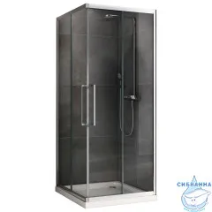 Душевое ограждение Abber Schwarzer Diamant AG02100H 100x100 профиль хром, стекло прозрачное (без поддона)