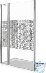 Дверь в нишу Bas Fantasy WTW-120-F-CH профиль хром, стекло прозрачное с узором