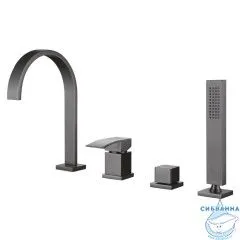 Смеситель для для ванны на борт Abber Wasserfall AF8613NG (никель)