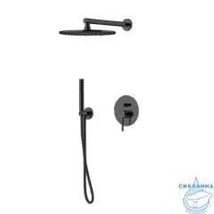 Душевая система Gattoni Circle Two/ONE 9190/PDNO 250 1 режим (черный матовый)
