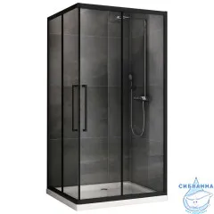 Душевое ограждение ABBER Schwarzer Diamant AG02128BH 120x80 профиль черный, стекло прозрачное (без поддона)