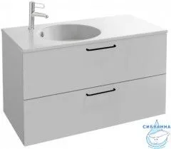 Тумба Jacob Delafon Odeon Rive Gauche 100 белый. черные ручки с раковиной Odeon Rive Gauche 100