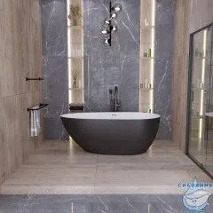 Акриловая ванна Grossman Fly GR-1102MB 170x80 с каркасом (белый/черный матовый)