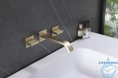 Смеситель для раковины встраиваемый ABBER Wasserfall AF8612G (золото матовое)