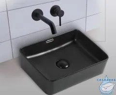 Раковина на столешницу 41 см Aquanet Perfect 273678 (черный матовый)
