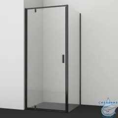 Душевое ограждение Wasserkraft Elbe 74P02 80x80 профиль черный, стекло прозрачный (без поддона)