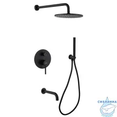 Душевая система ABBER Wasser Kreis 220 1 режим AF8117B (чернй матовый)