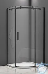 Душевое ограждение Bas GALAXY R-100-C-B профиль черный, стекло прозрачное (без поддона)
