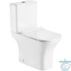 Унитаз напольный безободковый Azario Fretta Square с бачком и сиденьем Soft Close (микролифт) AZ-5121