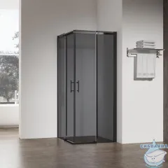 Душевое ограждение Veconi Rovigo 110x90 профиль черный, стекло тонированное RV50B-11090-05-C8 (без поддона)