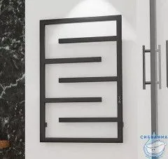 Полотенцесушитель электрический Toni Arti Canelli pulsante 7П 500x800 черный матовый