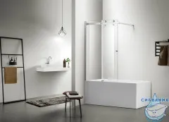 Шторка для ванны Azario Carleon 100x150 профиль хром, стекло прозрачное AZ-NKB6121 1000