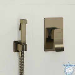 Встраиваемый смеситель с гигиеническим душем Wasserkraft A01652 (бронза)