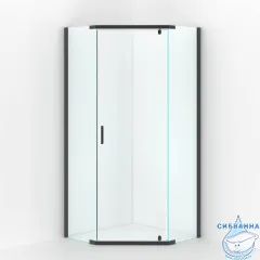 Душевое ограждение Berges Solo T Black 100x100 61110 профиль черный, стекло прозрачное (без поддона)