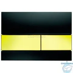 Кнопка смыва TECEsquare 9240808 (cтекло черное, клавиши позолоченные)