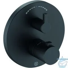  Встраиваемый смеситель для ванны Kludi Nova Fonte Puristic 208303915 (черный матовый)
