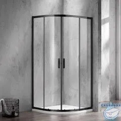 Душевое ограждение Azario Milton 90x90 профиль черный, стекло прозрачное AZ-ND2142 900 Black (без поддона)