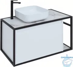 Тумба под раковину Aquanet Nova Lite Loft 90 L 261652 белый глянец
