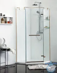 Душевое ограждение Azario Montreal 100x100 профиль золото, стекло прозрачное AZ-NWG3231 1000 R GOLD (без поддона)