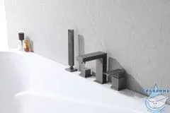 Смеситель для ванны на борт ABBER Daheim AF8213G (никель)
