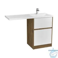 Тумба Акватон Лондри 60 дуб рустикальный/белый с раковиной Лондри 120 R
