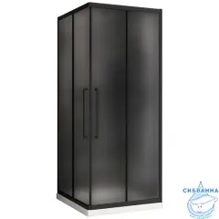 Душевое ограждение ABBER Schwarzer Diamant 100x100 AG02100BMH профиль черный, стекло матовое (без поддона)