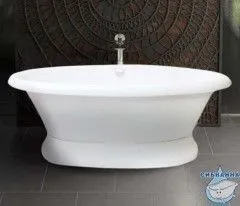 Ванна из литьевого мрамора New Line Sanitary Неона на подиуме 178х88