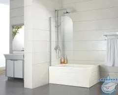 Шторка для ванны Azario Merrit 70x150 профиль серебро, стекло прозрачное NF6211 700