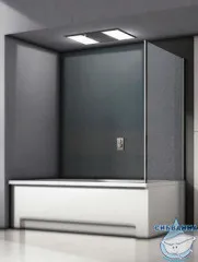 Боковая часть шторки для ванны Bas Screen SP-75-G-CH профиль хром, стекло матовое