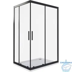 Душевое ограждение Bas Cofe CR-120-80-C-B профиль черный, стекло прозрачное (без поддона)