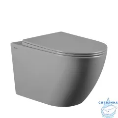 Унитаз подвесной безободковый Abber Bequem AC1103MG с сиденьем Soft Close (микролифт) (серый матовый)