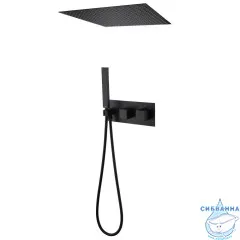 Душевая система Abber Daheim AF8255B 500 1 режим (черный матовый)