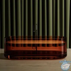 Ванна из полиэфирной смолы ABBER Kristall 170х75 AT9708Opal коричневая